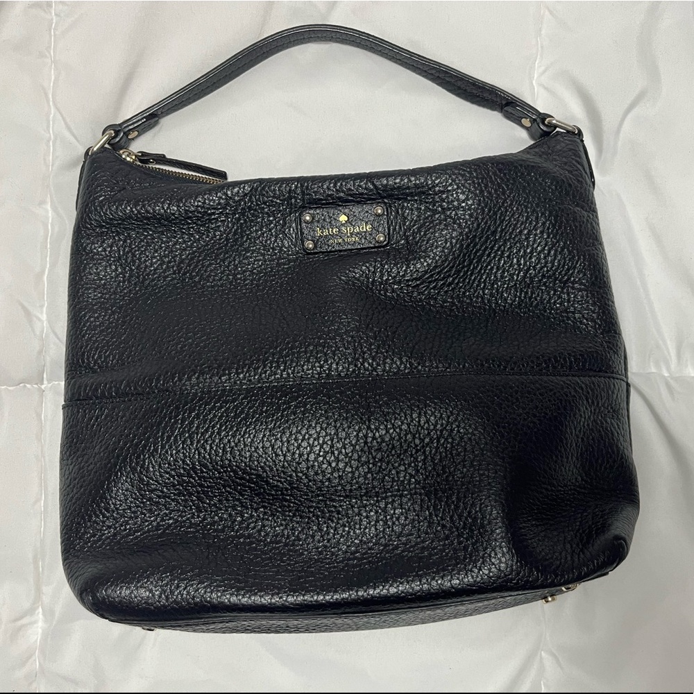 Kate Spade Pebbled Black Leather Hobo Bag Purse